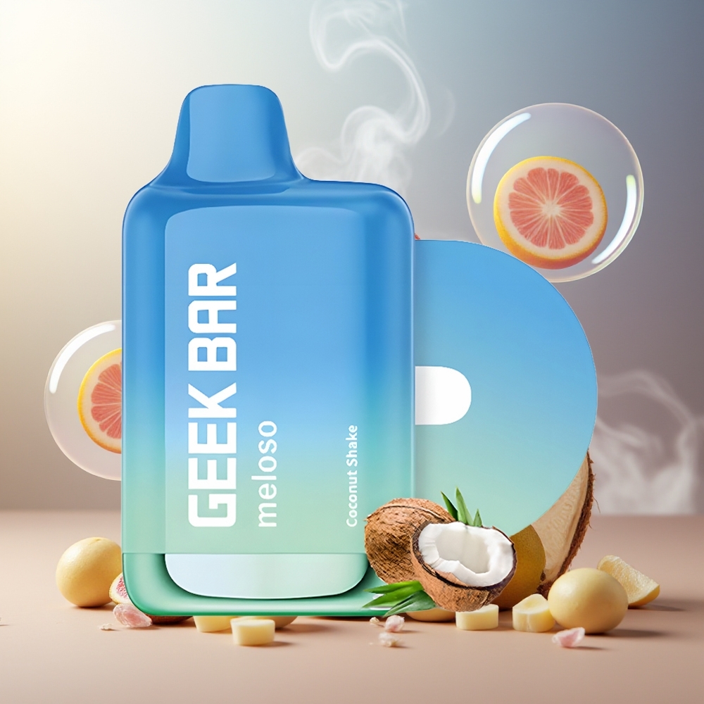 GEEK BAR Meloso Max 9000 Puffs 14ml 5% Nikotin Kokosnøtt Shake Norge Engros