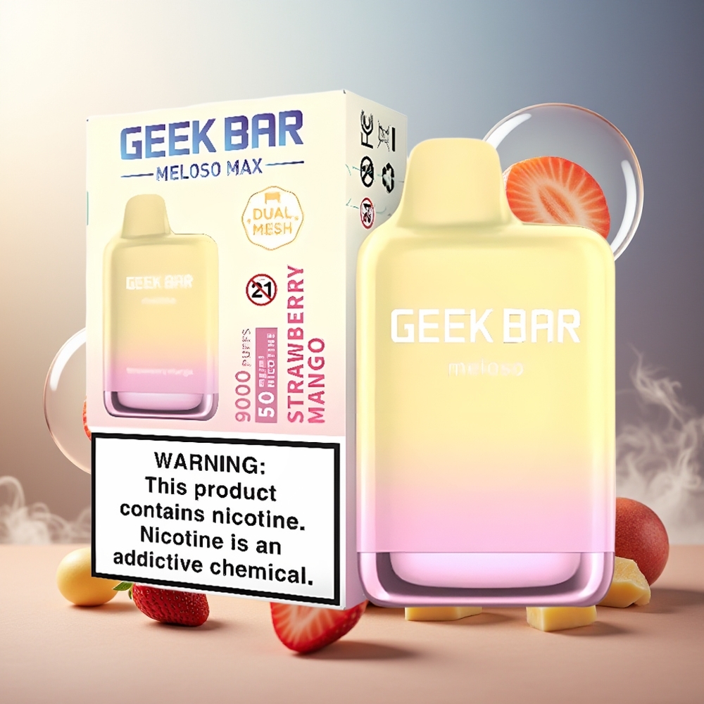 GEEK BAR Meloso Max 9000 Puffs 14ml 5% Norge Engros Jordbær Mango