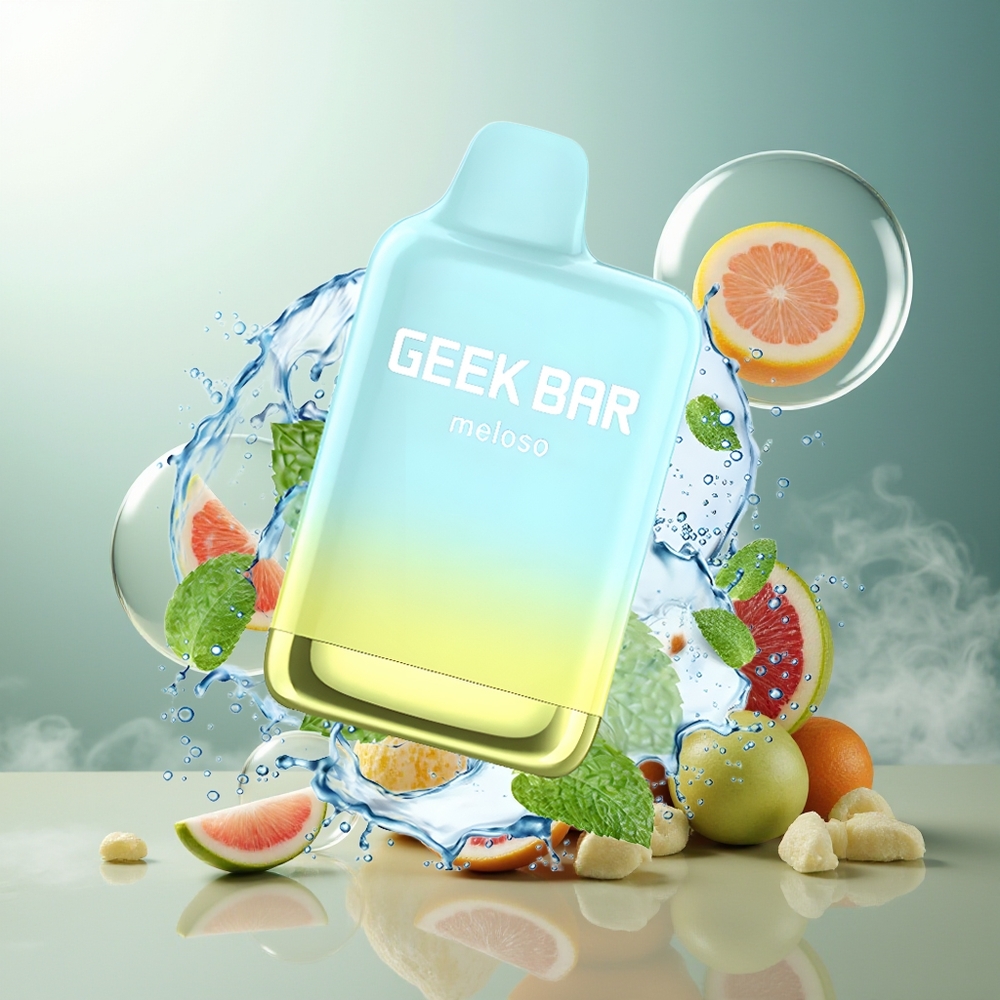 GEEK BAR Meloso Max 9000 Puffs 14ml 5% USB-C Dual Mesh Norge Engros Kjølig Mynte