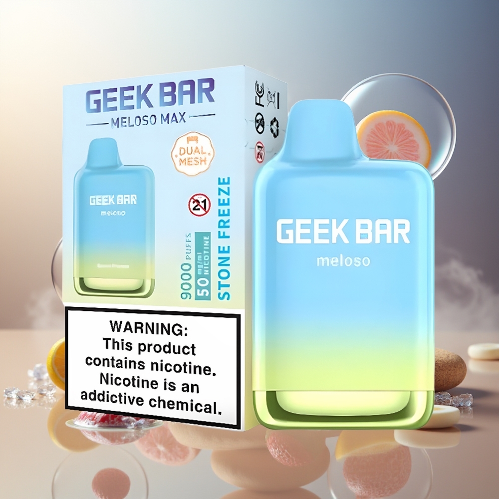 GEEK BAR Meloso Max 9000 Puffs Norge Engros Dual Mesh Coil Steinfri Fryse 14ml 5%