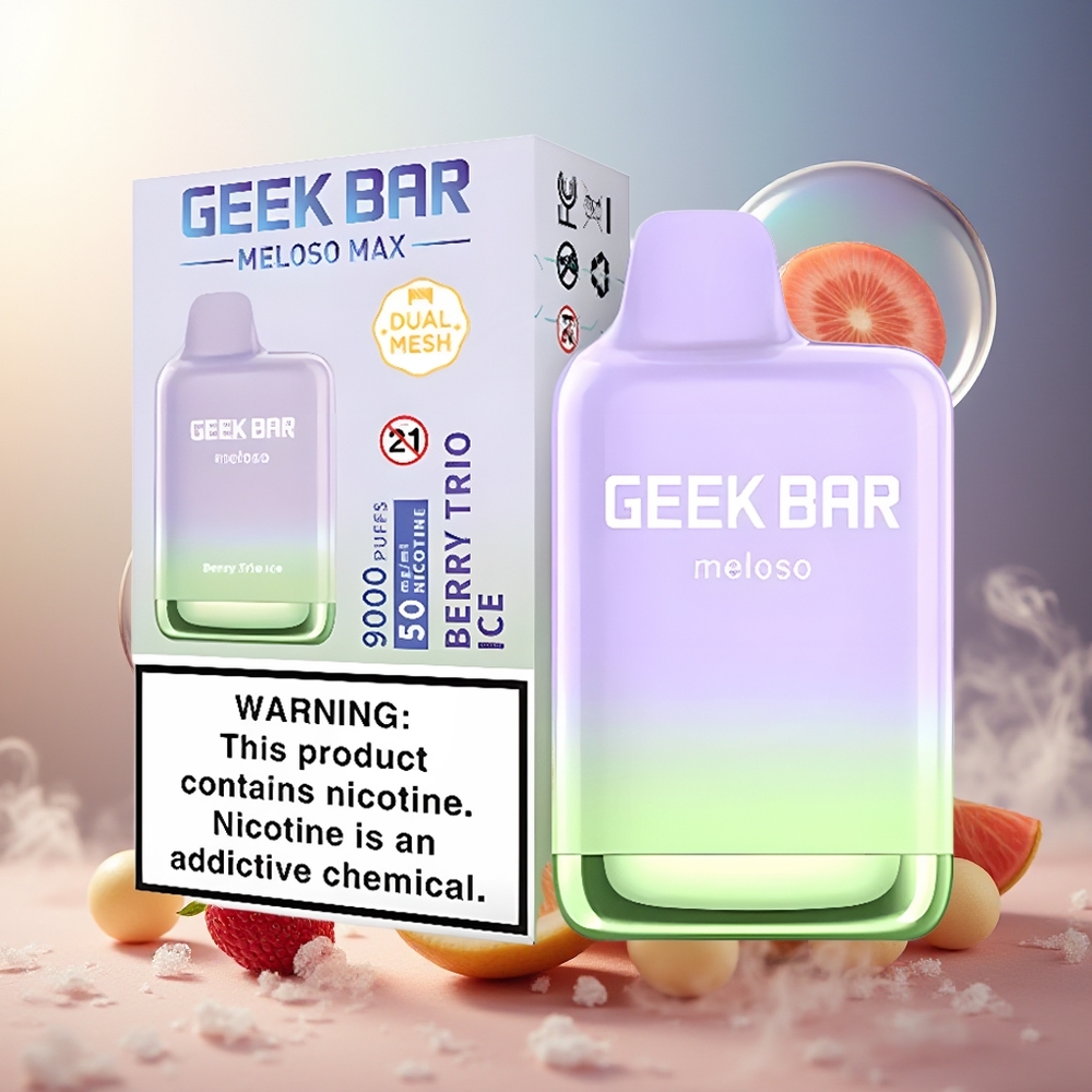 GEEK BAR Meloso Max 9000 Puffs Norge Engros USB-C 14ml Bærtrio Is