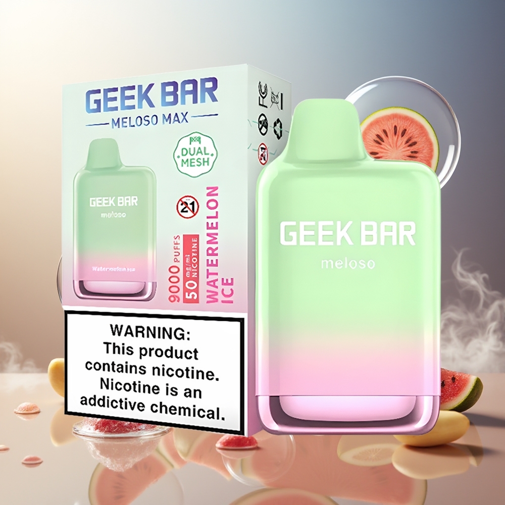 GEEK BAR Meloso Max 9000 Puffs Norge Engros Vannmelon Is 14ml 5% USB-C Duck-bill Dual Mesh