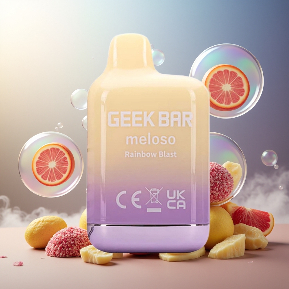 GEEK BAR Meloso Mini 600 Norge Engros Regnbuen Spreng Dual Mesh 550mAh Auto Draw