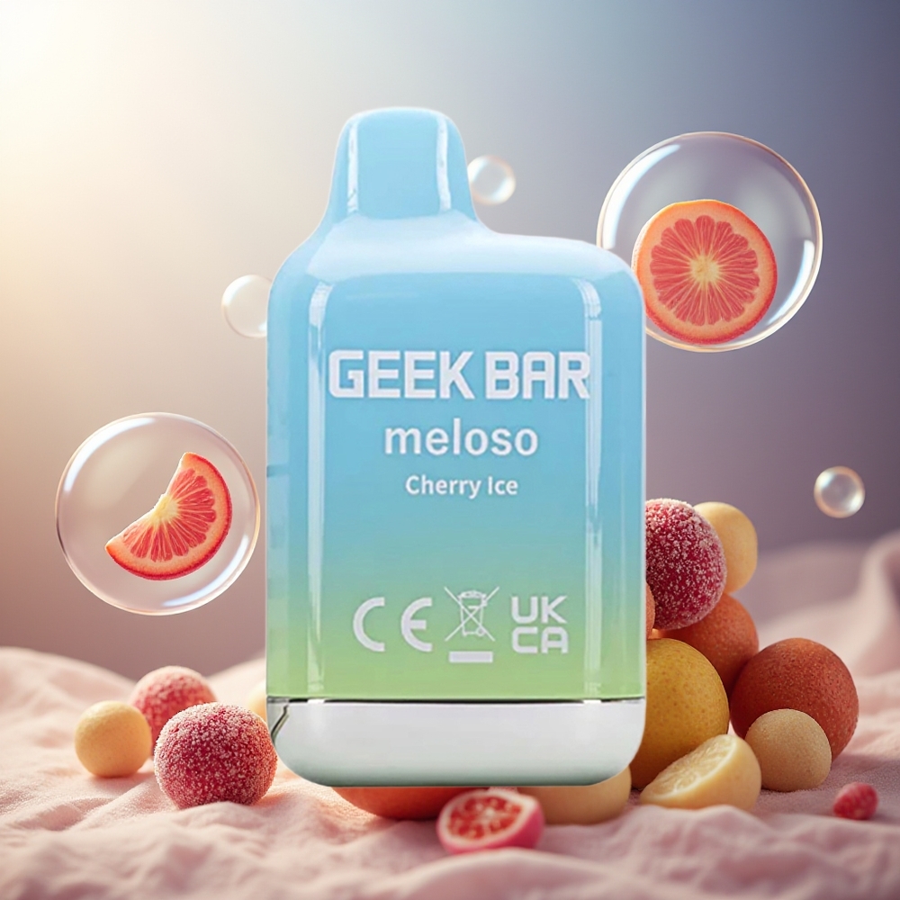 GEEK BAR Meloso Mini 600 Puffs Norge Engros 550mAh 2ml 50VG/50PG Dual Mesh Kirsebær Is