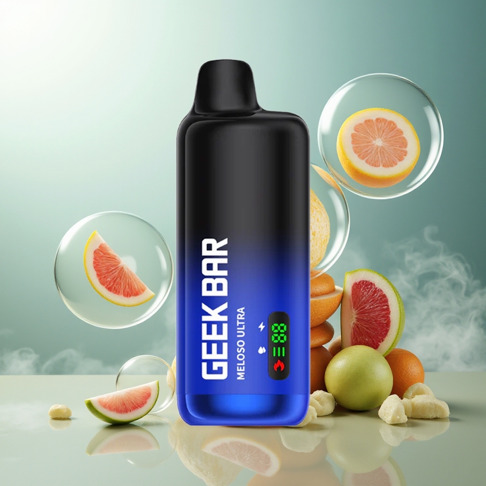 GEEK BAR Meloso Ultra 10000 Puffs 5% Nicotin 630 mAh USB-C Dual Mesh LED Norge Engros Kjølig Mynte