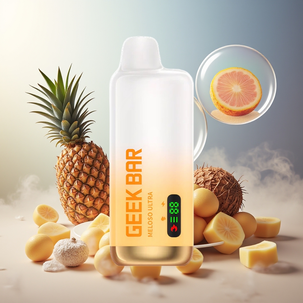 GEEK BAR Meloso Ultra 10000 Puffs Norge Engros Ananas Kokos Is 5% 630mAh USB-C Dual Mesh Smart LED