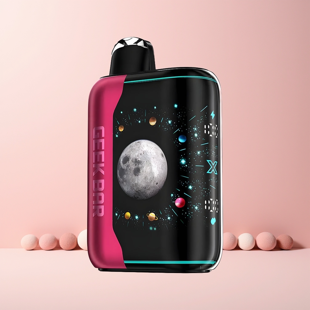 GEEK BAR Platinum Edition 25000 Norge Engros Premium Matte Stål Dynamisk Skjerm Sur Rosa Støv 20mL 2% Nikotin