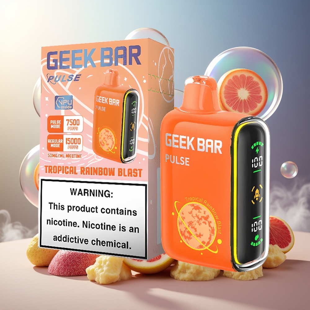 GEEK BAR Pulse 15000 Puffs 16ML 5% Norge Engros Justerbar Luftstrøm USB-C