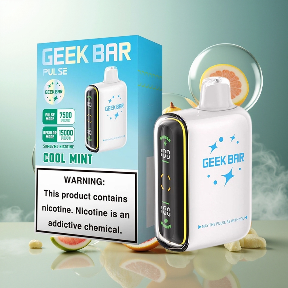 GEEK BAR Pulse 15000 Puffs 16ML 5% Norge Engros Justerbar Luftstrøm USB-C