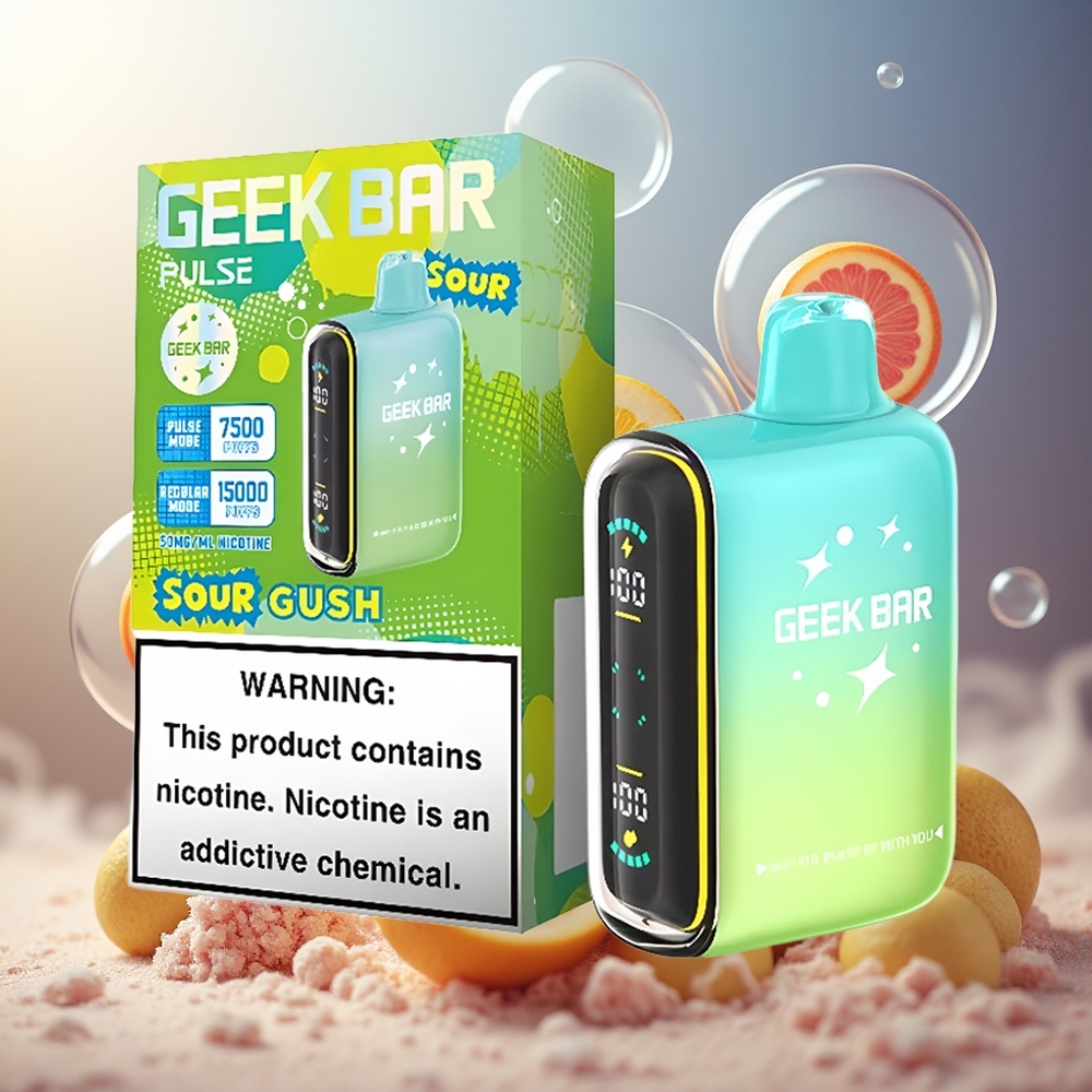 GEEK BAR Pulse 15000 Puffs Norge Engros 16ML 5% USB-C Justerbar Luftstrøm Sur