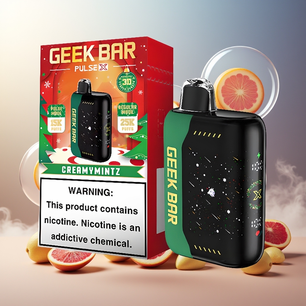 GEEK BAR Pulse X 25000 Puffs Norge Engros Med 18mL E-Væske Og USB Type-C Lading Julutgave