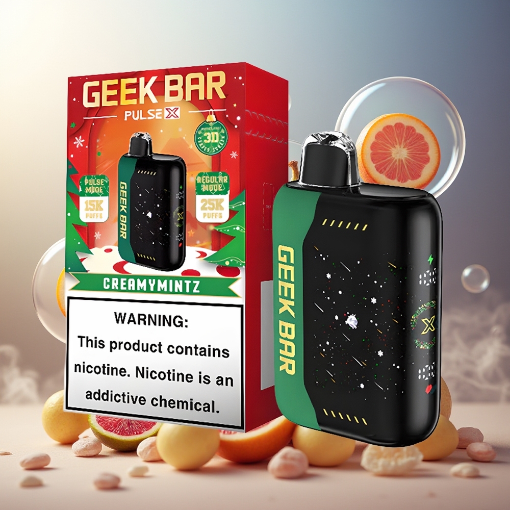 GEEK BAR Pulse X 25000 Puffs Norge Engros Med 18mL E-Væske Og USB Type-C Lading Julutgave