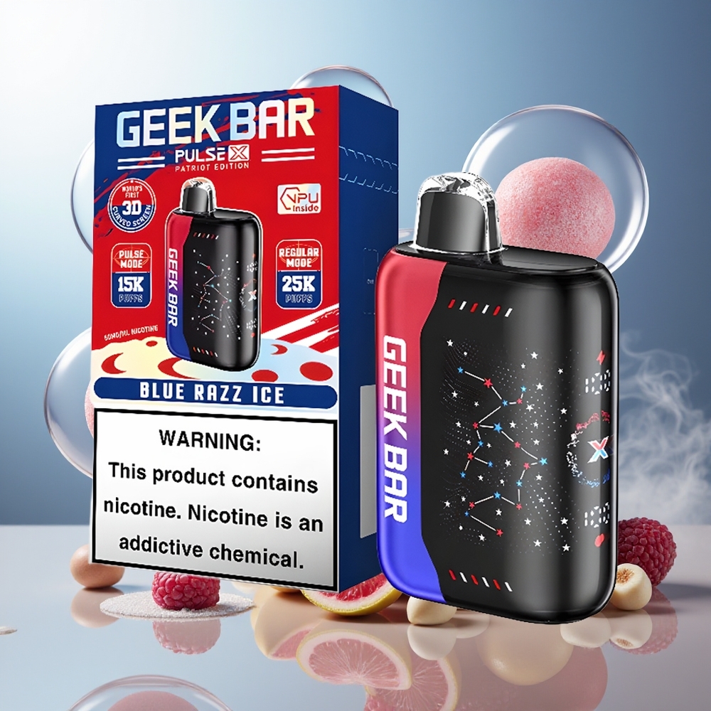 GEEK BAR Pulse X 25000 Puffs Norge Engros Patriot Utgave med 18mL og Dual Mesh Coil