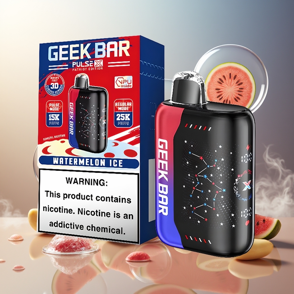GEEK BAR Pulse X 25000 Puffs Norge Engros Patriot Utgave med 18mL og Dual Mesh Coil