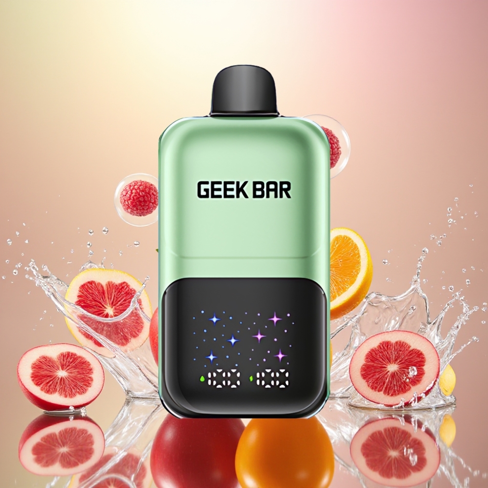 GEEKBAR 2GO 20ml 50000 Puffs Interaktiv Skjerm Justerbar Smak Dobbel Tank Norge Engros Dobbel Eple A&B