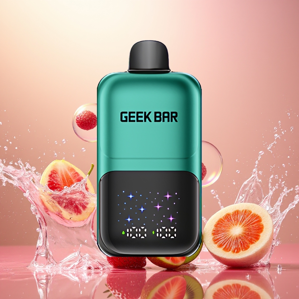 GEEKBAR 2GO 20ml 50000 Puffs Norge Engros Interaktiv Skjerm Justerbar Smak/Kjølighet Jordbær & Kiwi