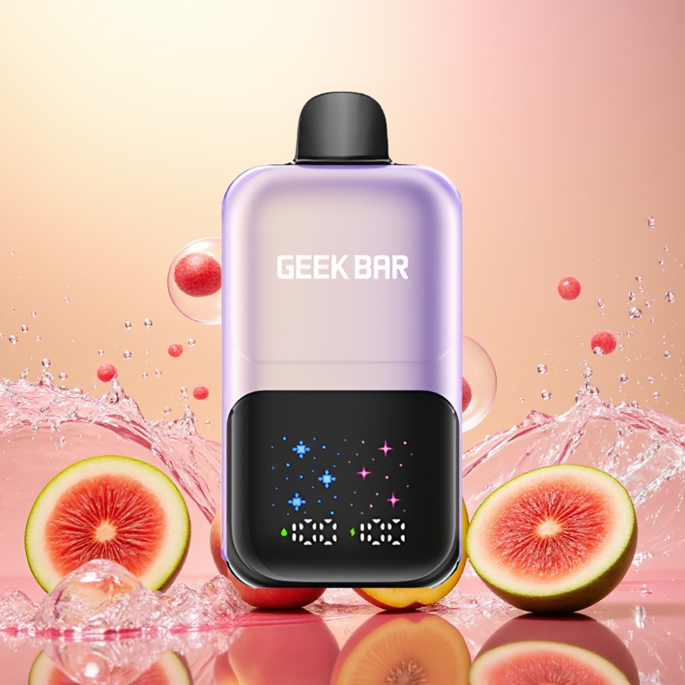 GEEKBAR 2GO 50000 Puffs Interaktiv Skjerm Justerbar Smak Fersken Mango Vannmelon Is Norge Engros