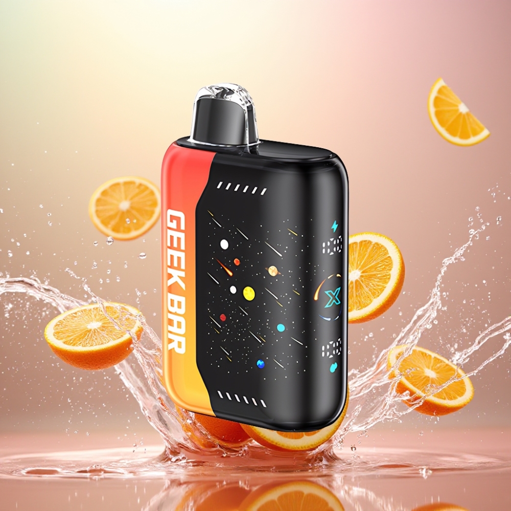 GEEKBAR Pulse X 42K Puffs Meteor Edition Oransje Drage Norge Engros Power Sync 3D Skjerm