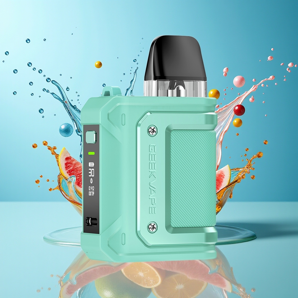 GeekVape Aegis Hero Q 1-munn 1300mAh 3ml Type-C Norge Engros Cyan (Turquoise)