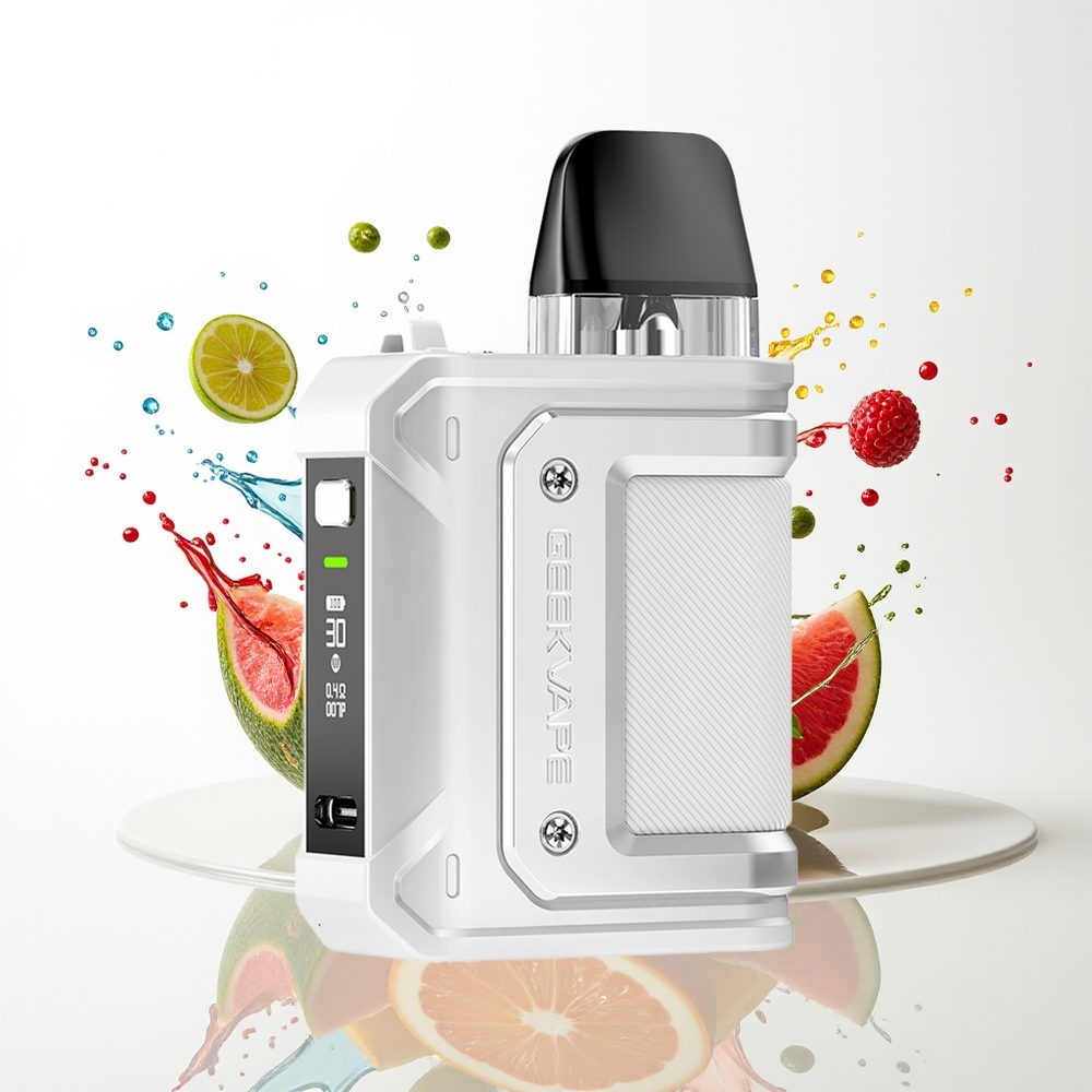 GeekVape Aegis Hero Q 1-munn 30W 1300mAh 3ml Type-C LED Skjerm Hvit Norge Engros