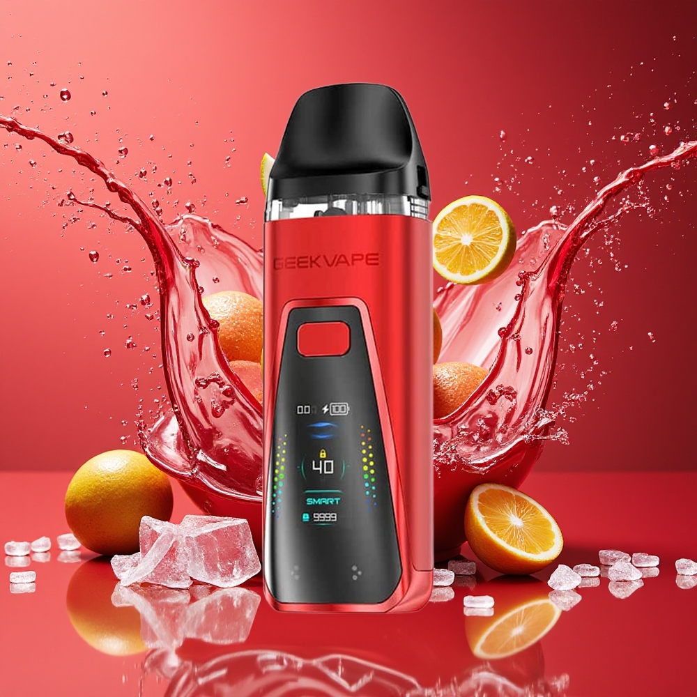 GeekVape Digi Pro Pod Mod Kit Rubinrød Norge Engros 5mL 40W 2000mAh 0.96" Skjerm