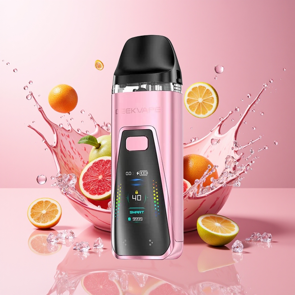 GeekVape Digi Pro Pod Mod Kit Sakura Rosa Norge Engros 5mL 2000mAh 40W 0.96" Skjerm