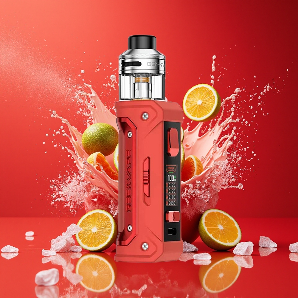 GeekVape E100i Kit Rød Norge Engros 3000mAh 100W TFT-skjerm