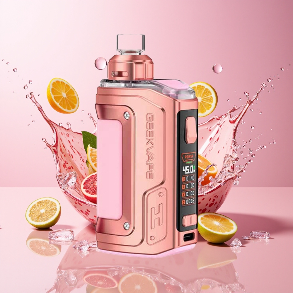 GeekVape H45 Aegis Hero 2 Crystal Edition 1400mAh 45W 4ml Kristall Rosa Norge Engros