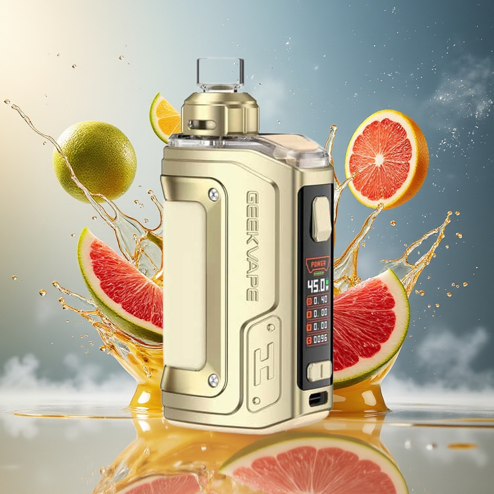 GeekVape H45 Aegis Hero 2 Crystal Edition 1400mAh 45W 4ml Norge Engros Krystall Gull