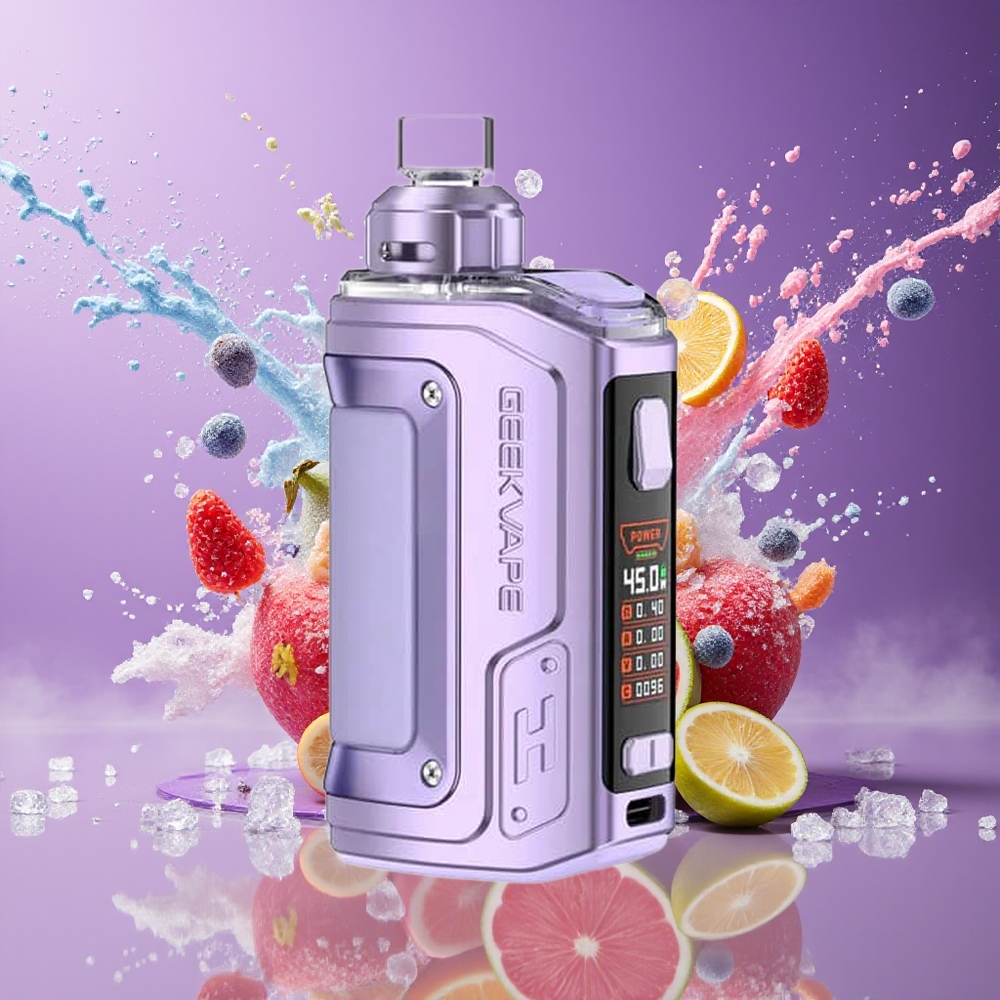 GeekVape H45 Aegis Hero 2 Crystal Edition 1400mAh 45W 4ml Norge Engros Krystall Lilla