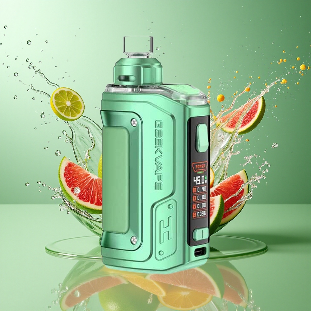 GeekVape H45 Aegis Hero 2 Crystal Edition 1400mAh 4ml 0.96" TFT Krystall Grønn Norge Engros