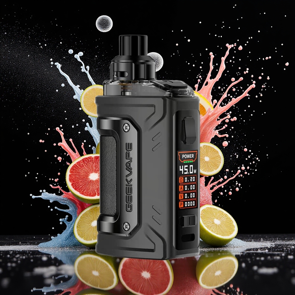 GeekVape H45 Classic Aegis Hero 2 510 Norge Engros med 0.96" TFT, 1400mAh, Type-C, Sort