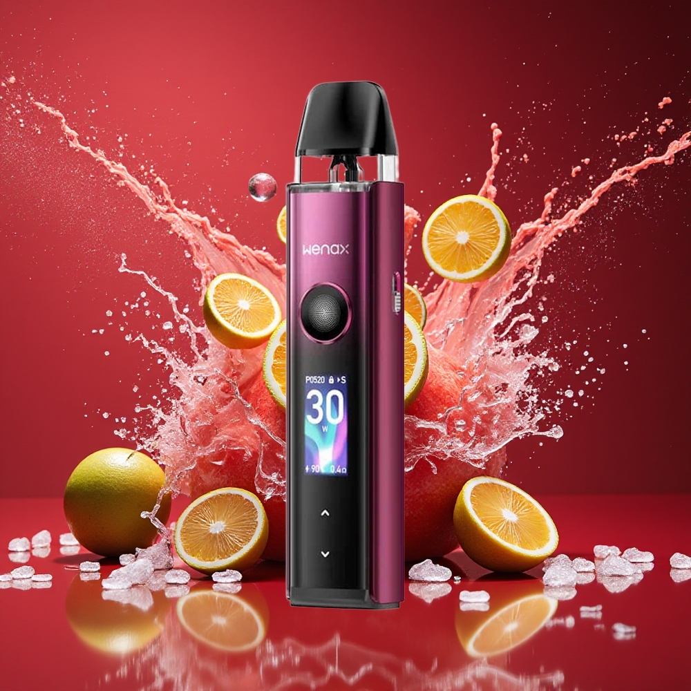GeekVape Wenax Q Pro 3-munns Pod System Norge Engros Daggry Rød med 1200mAh, Type-C, 0.96'' Skjerm