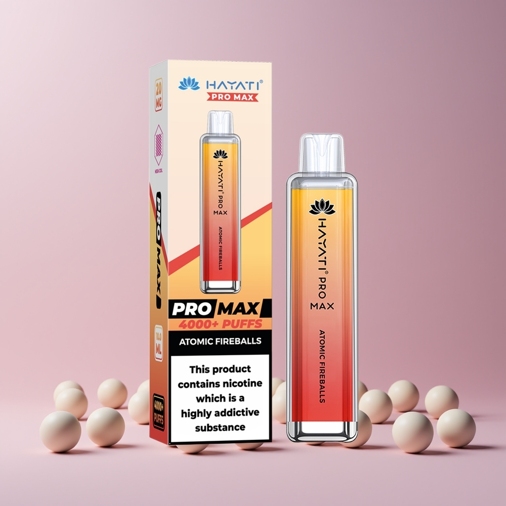 Hayati Pro Max 4000 Norge Engros Oppladbar 1400mAh Atomisk Ildkuler