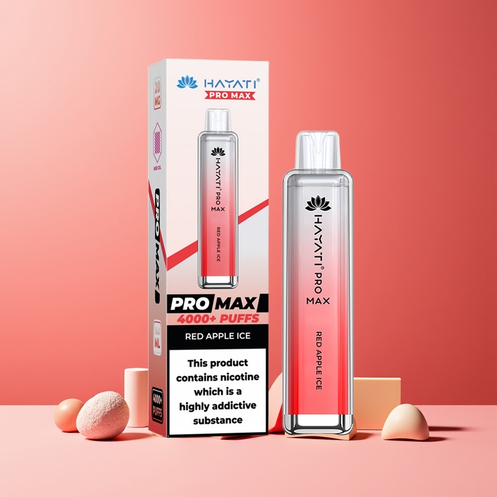 Hayati Pro Max 4000 Norge Engros Rød Eple Is 2% Nikotin 1400mAh Omladbar