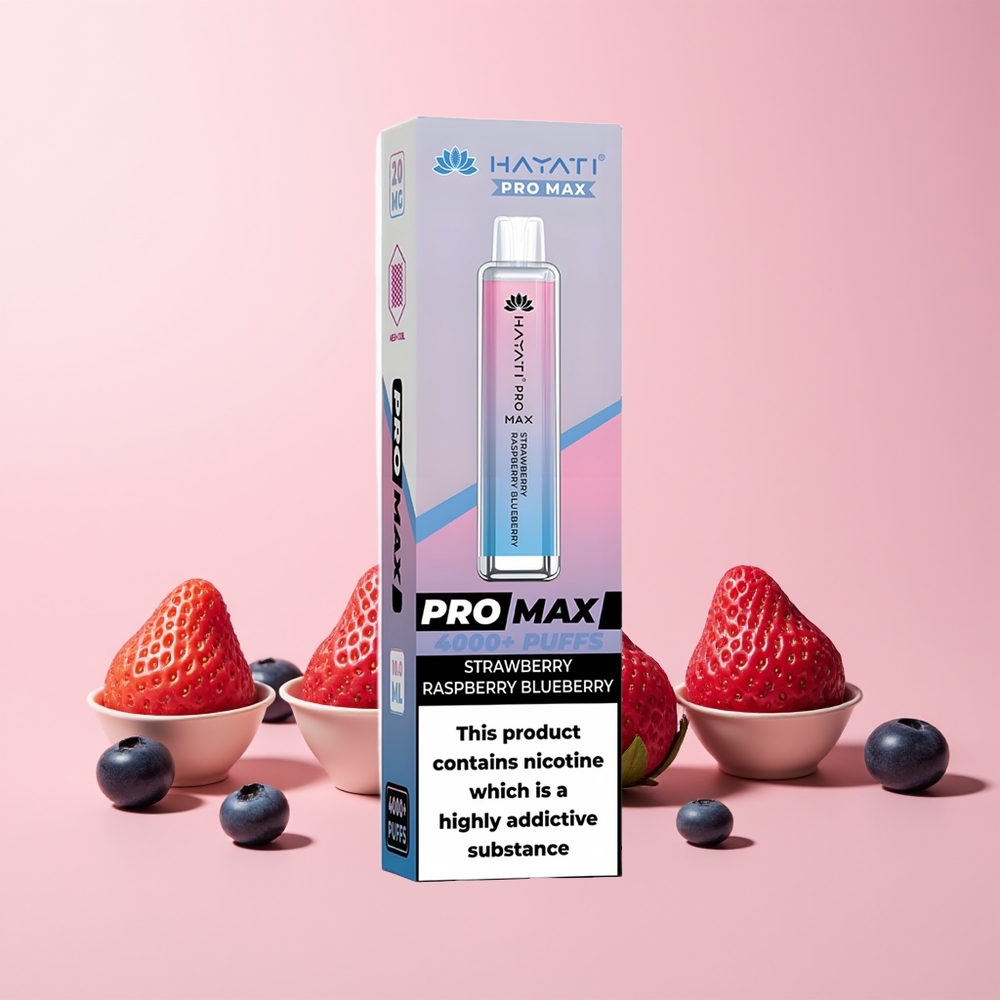Hayati Pro Max 4000 Norge Engros TPD-2ml/10ml Jordbær Bringebær Blåbær 1400mAh