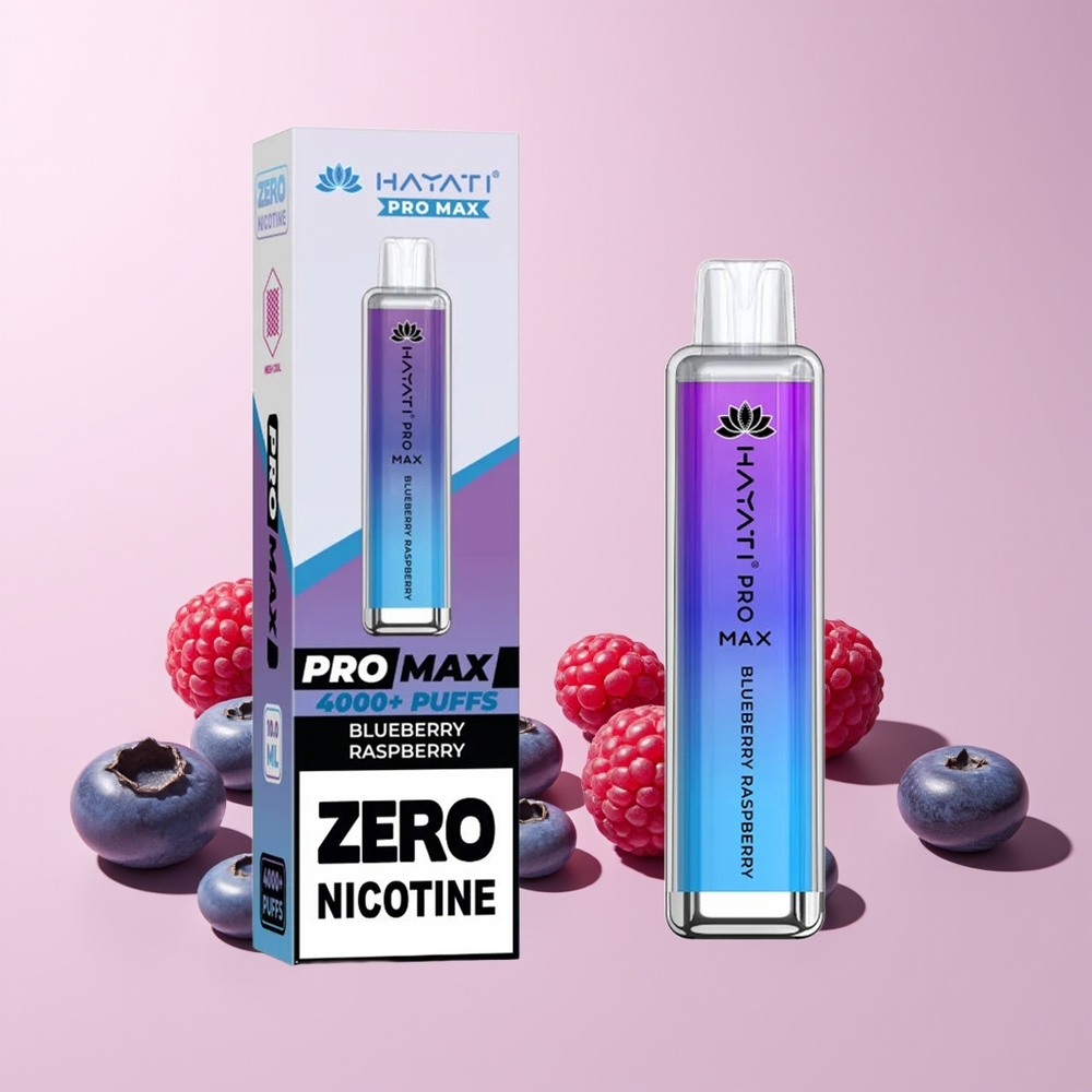 Hayati Pro Max 4000 Puffs Engangs Vape Blåbær Bringebær Norge Engros 1400mAh 2ml TPD