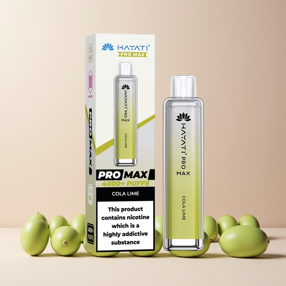 Hayati Pro Max 4000 Puffs Engangs Vape Cola Lime Norge Engros 1400mAh 5% Nikotin