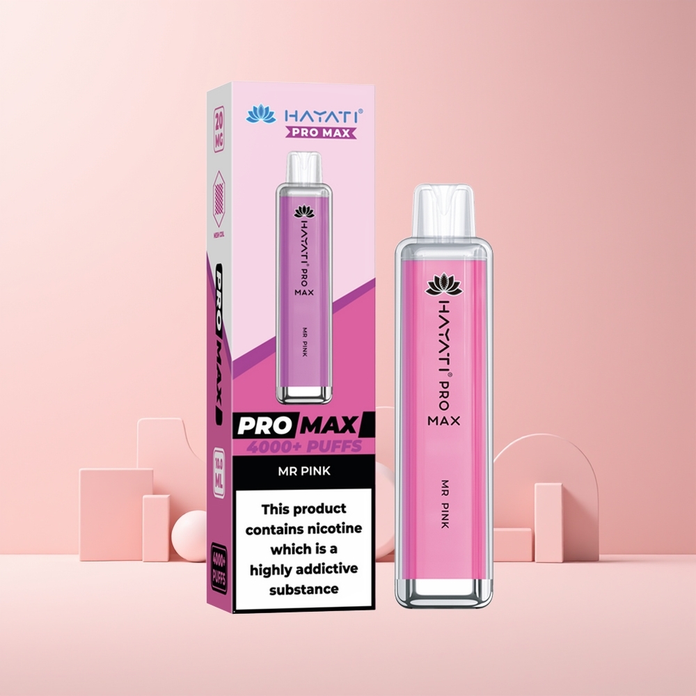 Hayati Pro Max 4000 Puffs Engangs Vape Herr Rosa Norge Engros 2% Nikotin 1400mAh