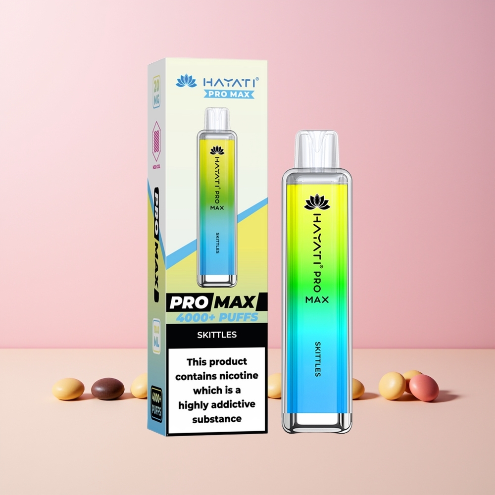 Hayati Pro Max 4000 Puffs Engangs Vape Regnbue Norge Engros 2ml TPD 1400mAh