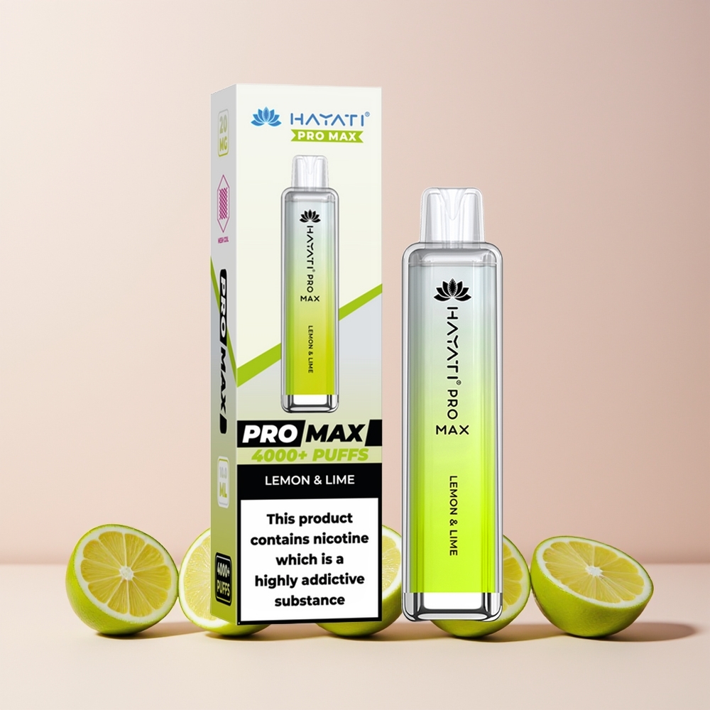 Hayati Pro Max 4000 Puffs Engangs Vape Sitron & Lime Norge Engros 1400mAh 2ml TPD