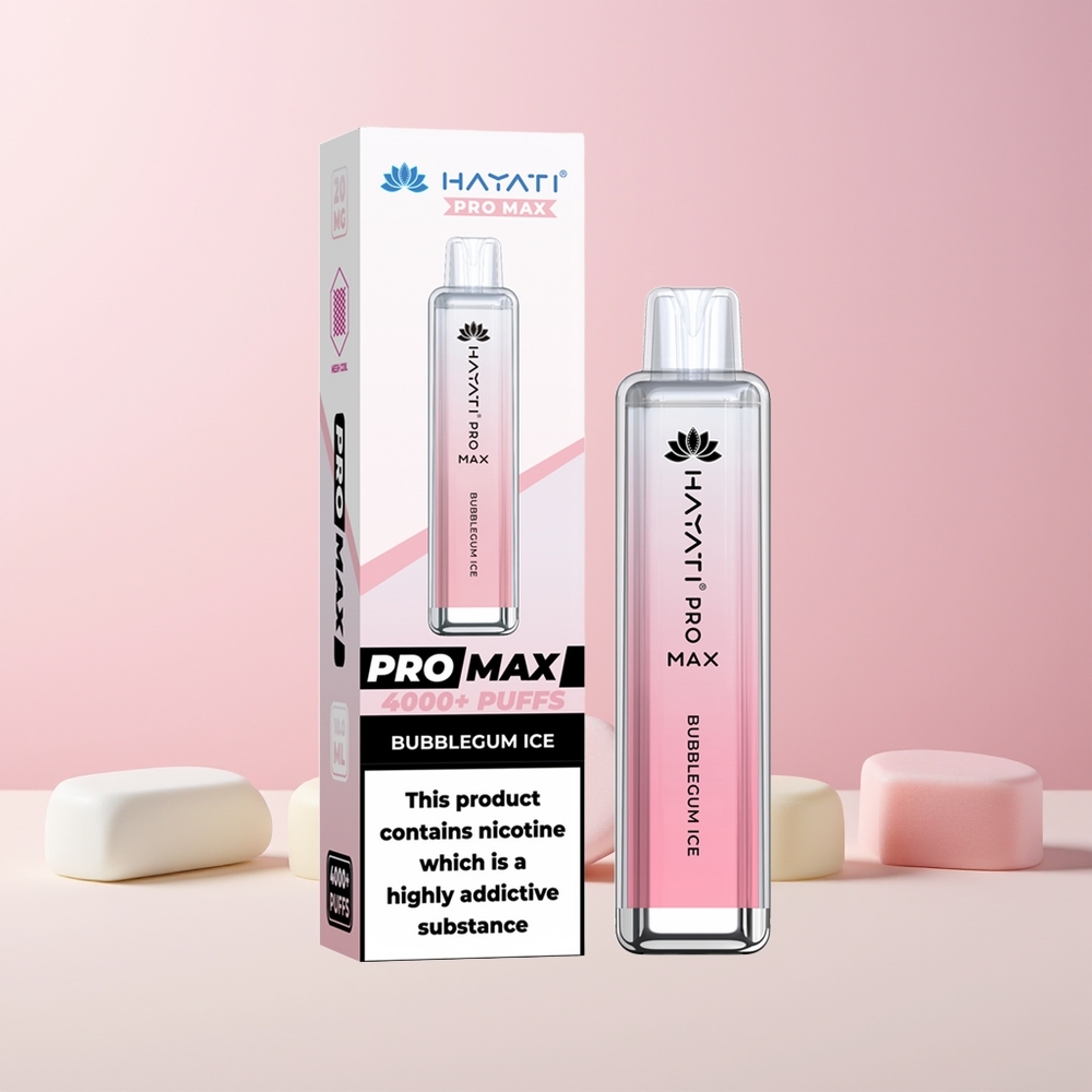 Hayati Pro Max 4000 Puffs Engangs Vape Tyggis Is Norge Engros 1400mAh 2ml TPD