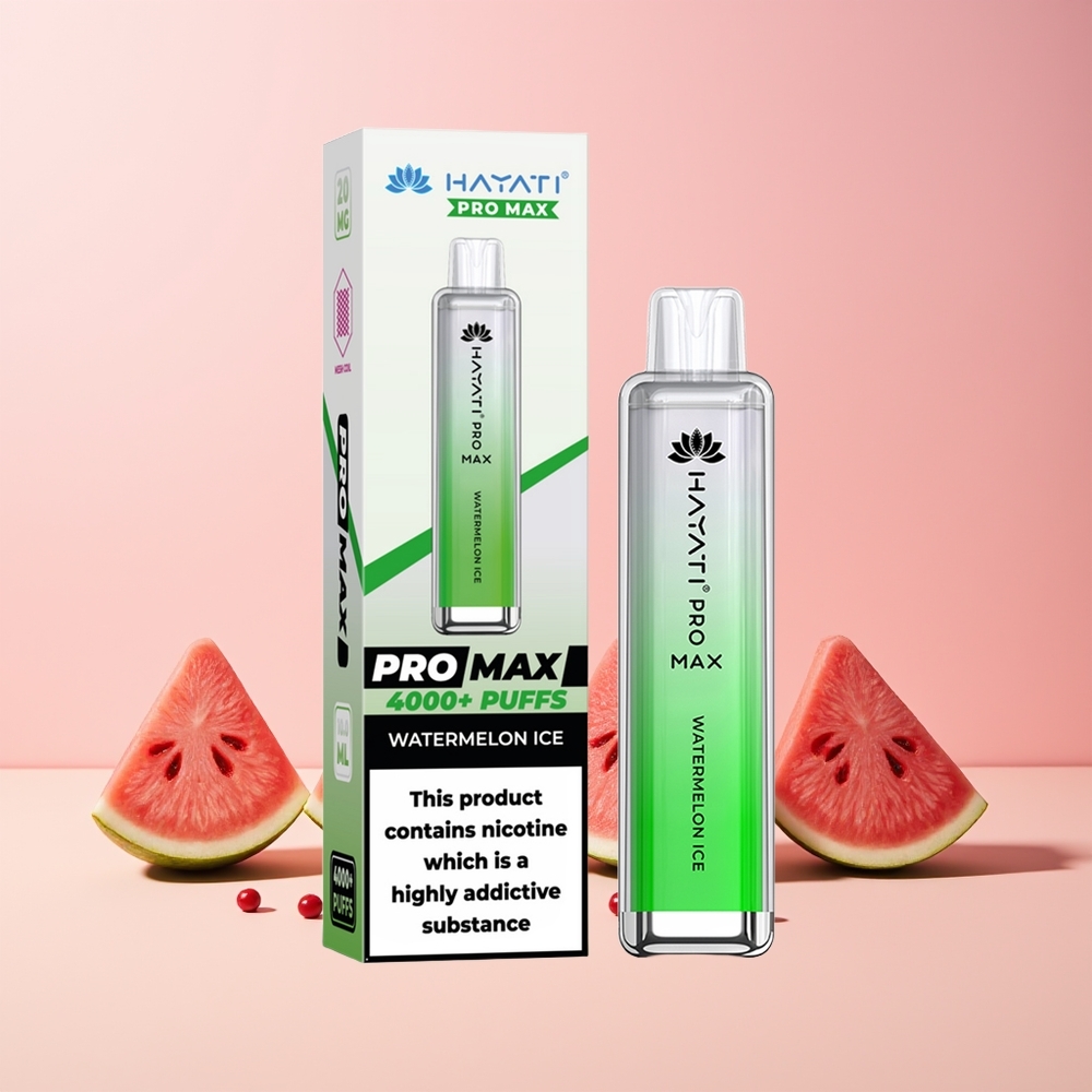 Hayati Pro Max 4000 Puffs Engangsdamp Norge Engros Vannmelon Is 1400mAh TPD
