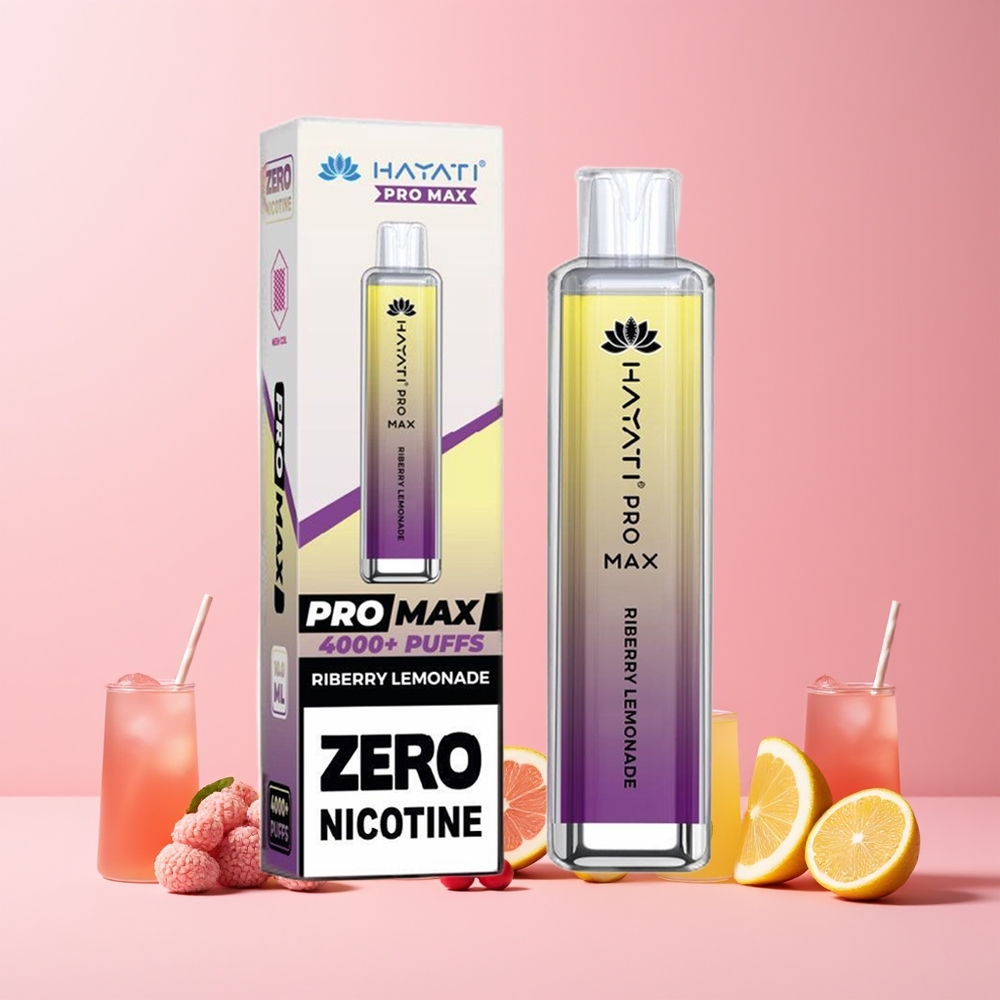 Hayati Pro Max 4000 Puffs Engangsdamper Riberry Sitronade Norge Engros 1400mAh
