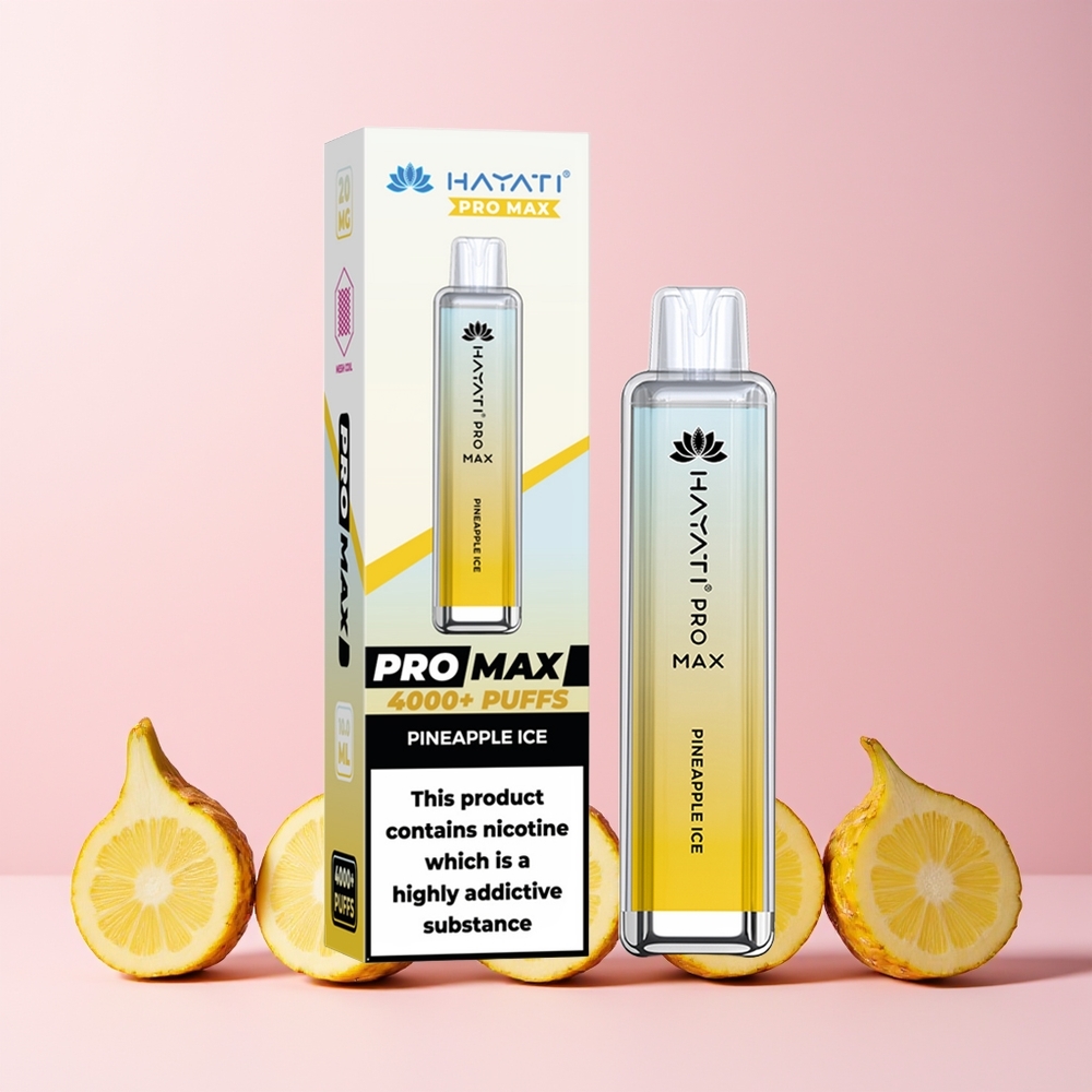 Hayati Pro Max 4000 Puffs Engangsvaper Ananas Is Norge Engros med 1400mAh Batteri