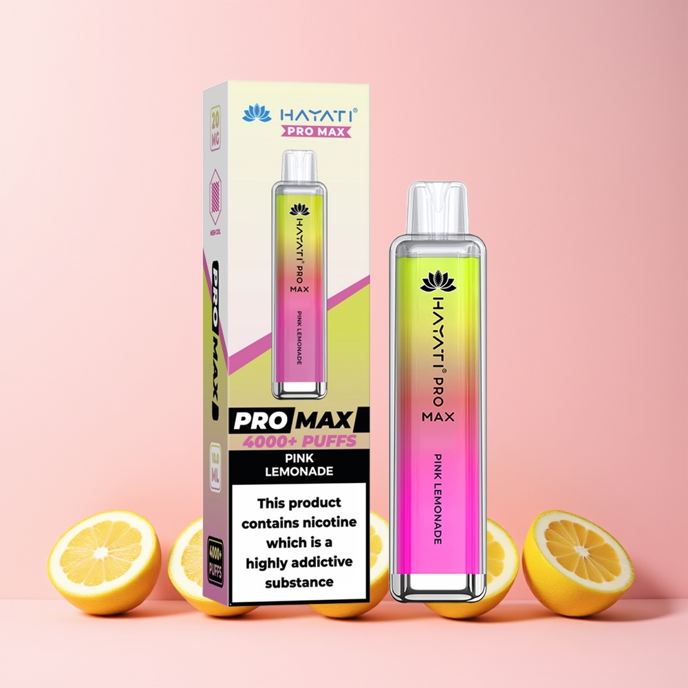 Hayati Pro Max 4000 Puffs Norge Engros 1400mAh 2ml Tank Rosa Sitronade