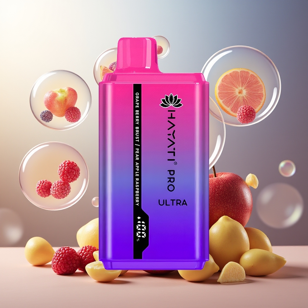 Hayati Pro Ultra 15000 Norge Engros 850mAh 2 12ml 2% Druer Bær Pære Eple Bringebær