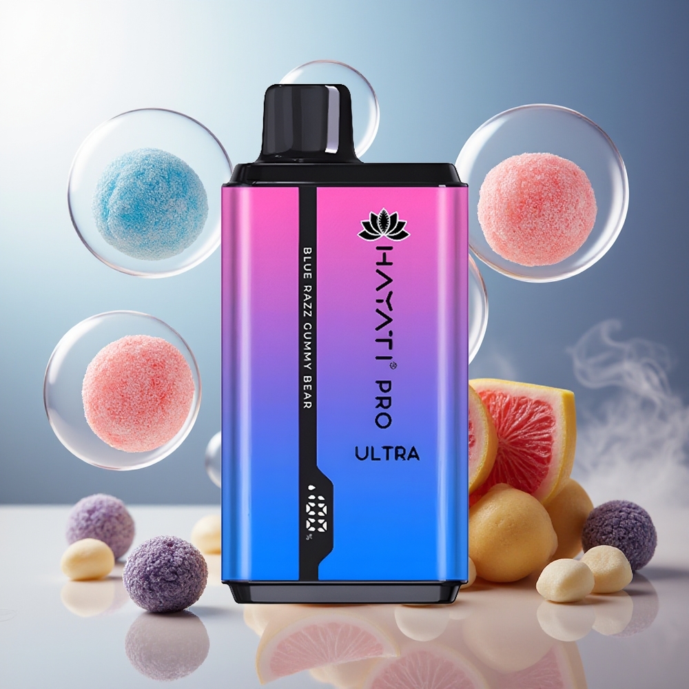 Hayati Pro Ultra 15000 Norge Engros Blå Bringebær Gummy Bjørn 850mAh 2x12ml 2%