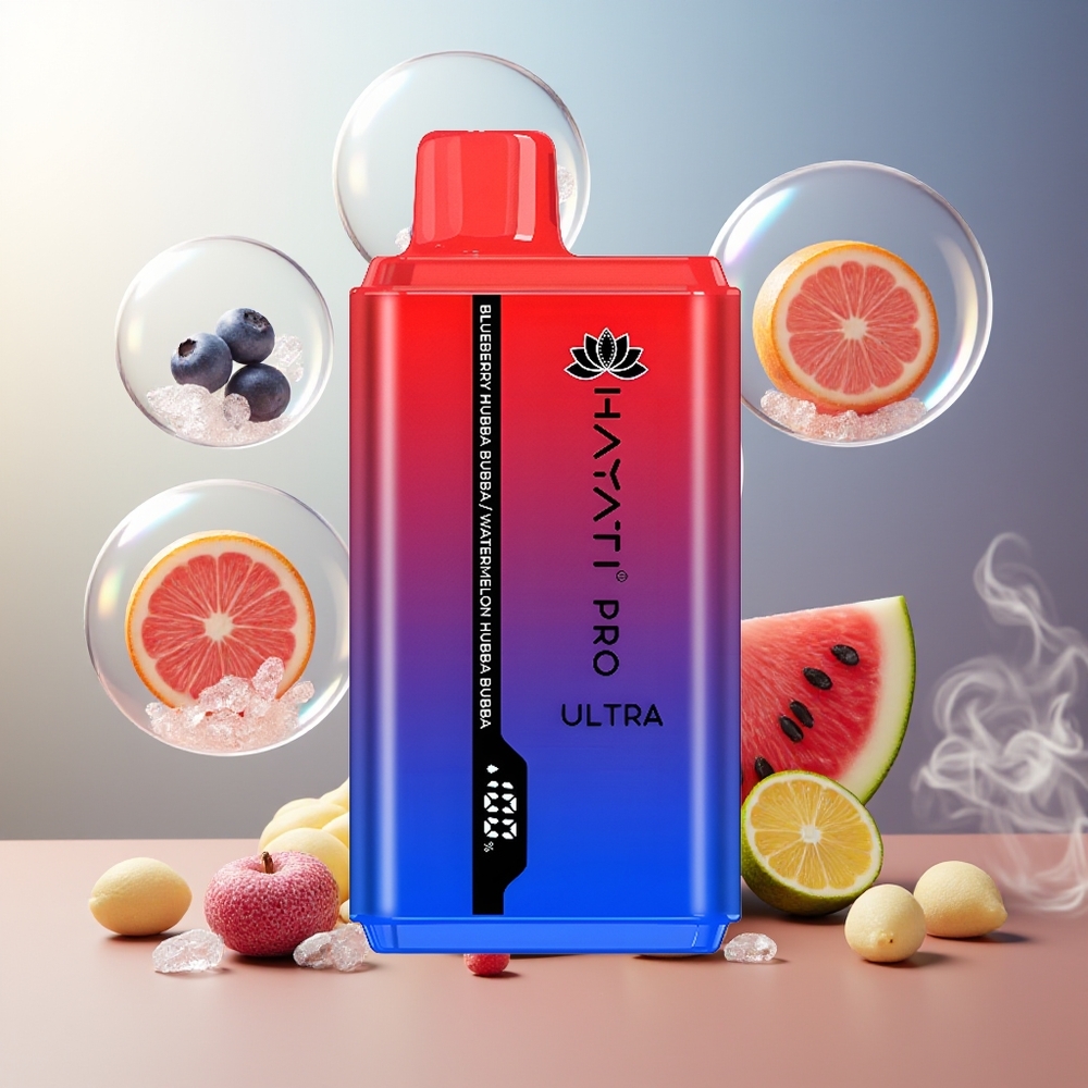 Hayati Pro Ultra 15000 Norge Engros Blåbær Hubba Bubba Vannmelon Hubba Bubba 850mAh 24ml 2%