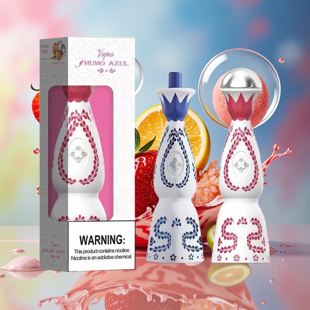 Humo Azul 15000 Puffs 20mL 5% Nikotin Jordbær Tyggegummi Norge Engros